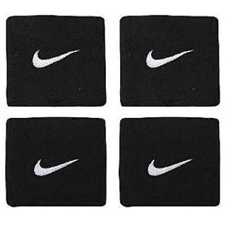 2 Sets (4 Pcs) of Sports Cotton Wrist Band Suppoter Sweat Band - BLACK in COLOUR