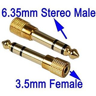 6 35mm Male To 3 5mm Female Audio Jack Coupler Adapters Golden Plated At Best Prices Shopclues Online Shopping Store