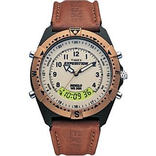 Timex Analog Brown Leather Watch (MF-13) - Unisex