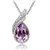Cyan Silver Plated Purple  Silver Alloy Pendant With Chain  Earrings For Women