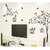 Walltola PVC Multicolor Nature Brown Wall Sticker-Tree With Birds and Cages (50X70 cm)