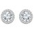 Silver Dew 925 Sterling Silver Halo Round White CZ Diamond Earring