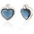 Mahi Rhodium Plated Montana Blue Heart Earrings Made With Swarovski Element 
