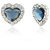 Mahi Rhodium Plated Montana Blue Titanic Heart Earrings Made With Swarovski 