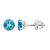 Silver Dew 925 Sterling Silver Solitaire Round Blue Topaz Earring