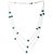 Beadworks Crystal Glass Bead and Chain Necklace in Teal Color