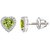 Silver Dew 925 Sterling Silver Halo Heart Peridot CZ Diamond Earring