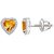 Silver Dew 925 Sterling Silver Halo Heart Citrine CZ Diamond Earring