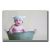 Cute baby in steel tub Poster