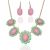 Urthn Fashionable Necklace Set in Pink - 1103440