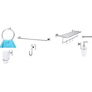 combo 7 solitaire towel ring towel rod tumbler holder robe hook