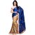 FOUR SEASONS Blue Georgette Embroidered Saree With Blouse