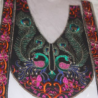peacock design neck patch and arm patch