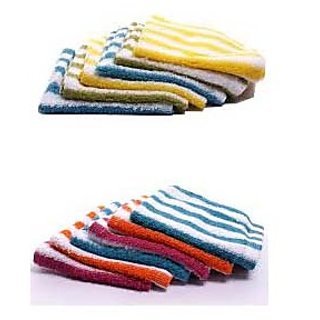 Z Decor Set of 10 striped face towels