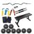 Home Gym Package 10kg weight+Flat Bench+3FT Curl Rod+Gym Accessories