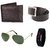 iLiv Black Aviator SG With Black Wallet, belt and Led Band Watch combo