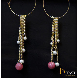 Pink Gold Chains Earrings At Best Prices Shopclues Online Shopping Store