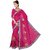 Bay & Blue Collection Of Fuchsia Chiffon Sari With Resham Embroidery,Lace Border