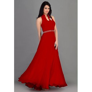 gaun dress red colour