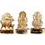 Gold Plated Ganesh Laxmi Durga Idol - 3 Inches