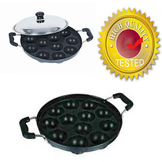 12pits Non-stick Appam Patra Maker With Stainless Steel Lid