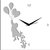 Creative Width Flying With Ballons White Wall Clock