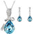 CYAN bow style crystal jewelry set with earrings