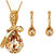 Cyan Gold Plated Golden Necklace Set For Women