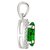 Silver Dew 925 Sterling Silver Halo Round Emerald Cz Diamond Pendant