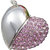 Microware Pink Metal Heart Shape 16 Gb Pen Drive