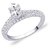 Peora Sterling Silver Prong Set Shank Cz Engagement Ring PR2004