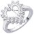Peora 92.5 Cz Sterling Silver Heart Ring With Rhodium-Plating PR3048
