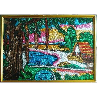Hand Made Nature Glass Painting
