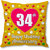 34th Happy Wedding Anniversary Multi-Colour Printed Cushion Cover