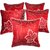 leaf embroidery cushion cover red 5 pcs set