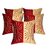 star embroidery cushion cover red/beige 5 pcs set