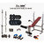 Protoner Weight Lifting Package 58 Kgs + 5' Straight+ 3' Curl Rod + Lifeline 5 In1 Bench + P.Bar