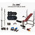 Protoner Weight Lifting Package 74 Kgs + 5' Straight+ 3' Curl Rod + Lifeline 5 In1 Bench + P.Bar