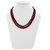 Ruby color crystal three ine necklace