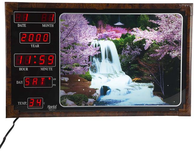 Ajanta LCD145 Digital Clock For Office Clock,White, 56.5 cm x 4.2 cm x 35.5  cm at Rs 1200/piece | Ajanta Quartz Wall Clock in Jaipur | ID: 2851502103748