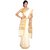 Fashionkiosks Cream Colour Kasavu Pure Cotton Kerala Gold Design Worked Saree And Attached Blouse