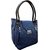 Denim Textured Synthetic Leather Bag Tote (Blue)(accessitude)