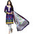Drapes White And Purple Cotton Printed Salwar Suit Dress Material (Unstitched)