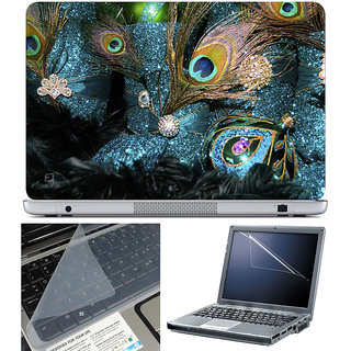 Finearts Laptop Skin 15.6 Inch With Key Guard & Screen Protector - Feather Blue