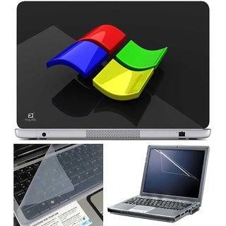 Finearts Laptop Skin - Windows Glass Effect With Screen Guard And Key Protector - Size 15.6 Inch