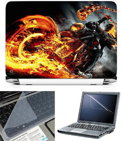 Finearts 3 In 1 Laptop Skin With Screen Protector And Key Guard - Ghost Rider