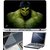 Finearts Laptop Skin Green Hulk With Screen Guard And Key Protector - Size 15.6 Inch