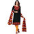Drapes Yellow And Black Cotton Printed Salwar Suit Dress Material (Unstitched)