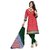 Drapes Black And Red Cotton Plain Salwar Suit Dress Material (Unstitched)
