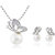 Butterfly Shaped Simulated combo of  Pearl Crystal Necklace  Earrings